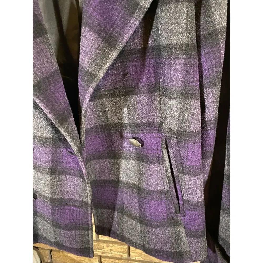 The Limited Purple Plaid Wool Coat‎ - Picture 5 of 7
